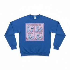 Strange Planet Merch Sweatshirt Dentist Mouth Stones Trash Necklace Size Large